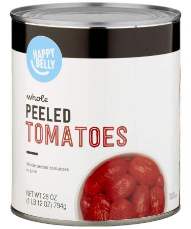 Amazon Brand - Happy Belly Whole Peeled Tomatoes, 28 Ounce