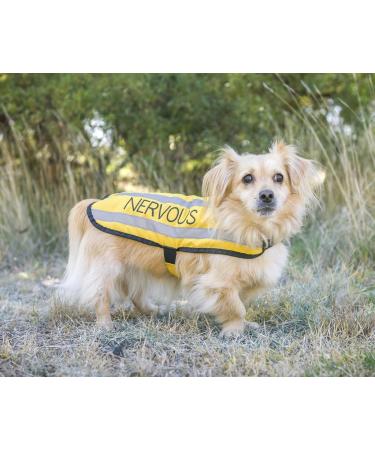 NERVOUS (Give Me Space) Yellow Colour Coded S M L Reflective Waterproof Fleece Lined Warm Dog Coats PREVENTS Accidents By Warning Others Of Your Dog In Advance (S) Small Coat - Buy Online on SooperMarket.com