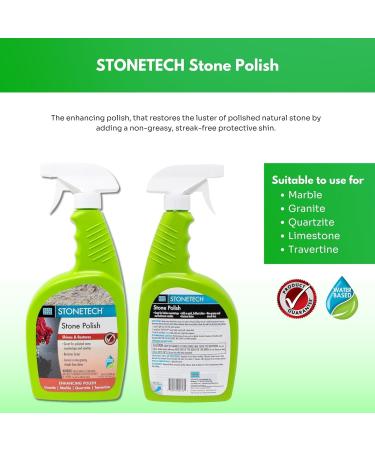 Professional Stone Polish Spray - Effortless Shine & Protection for Marble Granite Quartzite & Travertine - Stonetech Ready to Use - Buy Online on SooperMarket.com