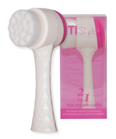 2 in 1 Manual Face Brush Cleanser - Exfoliating Brush - Face Cleansing Brush with Soft Bristles - Face Scrubber to Massage and Stimulate Your Face Skin - Deep Pore Exfoliation  Makeup  Acne  Dead Skin Hot Pink
