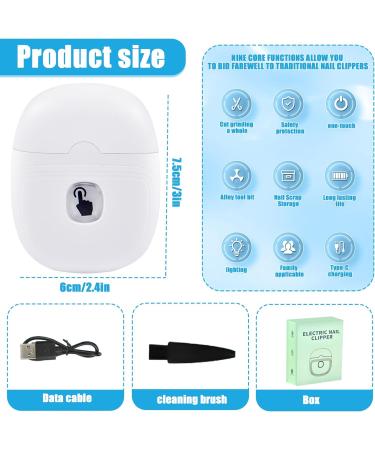 Funmo Electric Nail Clippers with Light | USB Rechargeable & Portable for Baby Kids Adults - Buy Online on SooperMarket.com