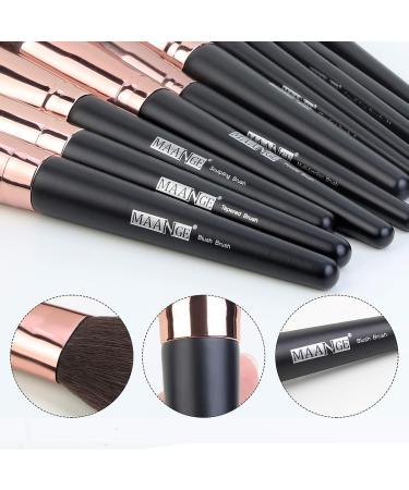 18-Piece Professional Premium Synthetic Makeup Brush Set with Case - BlackGold Makeup Brushes for Foundation, Kabuki, Eye, and Travel - Buy Online on SooperMarket.com