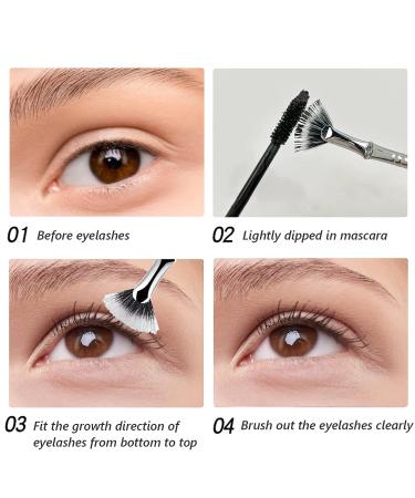 Dolly Mascara Fan Brush Set for Natural Lifted Effects - Angled Eyelash Makeup Tools (2 PCS) - Buy Online on SooperMarket.com