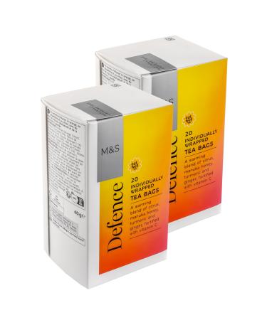 Generic M&S Defence Citrus Manuka Honey Turmeric & Ginger Herbal Teabags Vegan 40 Bags (2 x 20pk)
