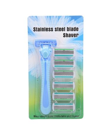 6-blade razor for men or women with double lubrication and precision trimmer handle and 6 cartridges manual razor portable body hair trimmer razor