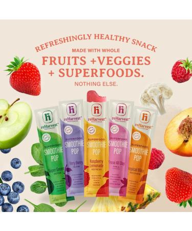 Re-Harvest Provisions Smoothie Pops 5 Pack - Frozen Fruit + Vegetables + Superfoods | Dairy-Free, Vegan, Gluten-Free | Anti-Inflammatory | Eco-Friendly | 1.6oz ea - Buy Online on SooperMarket.com