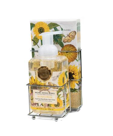 Michel Design Works Scented Foaming Hand Soap and Napkin Caddy Set  Sunflower