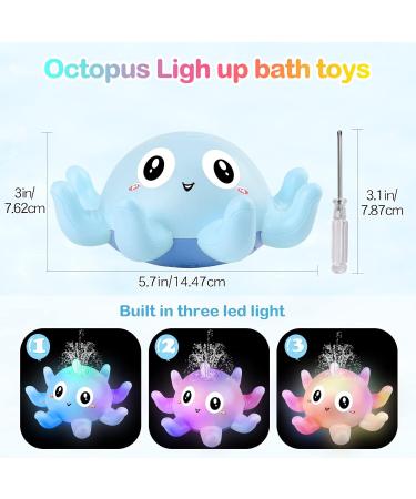 Bathly Octopus Baby Bath Toy - Light Up, Induction Spray Water, Gift for Kids - Blue - Buy Online on SooperMarket.com