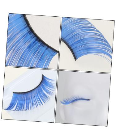 Buy Blue Long Eyelashes - 2 Pairs Halloween Fake Lashes for Stunning Eye Makeup | Perfect for Costumes & Performances - Buy Online on SooperMarket.com