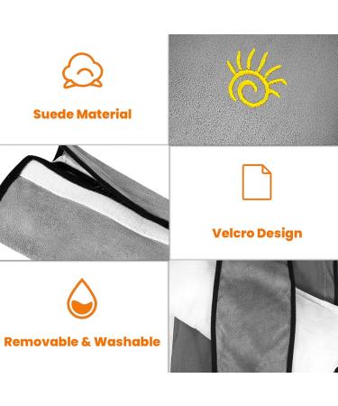 Zeyou Children Seat Belt Pads Set | 2 pcs Removable Car Seat Belt Shoulder Pads & Pillows | Gray Safety Cushions for Kids in Car & Stroller - Buy Online on SooperMarket.com