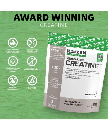 Kaizen Naturals Micronized Creatine Monohydrate Unflavoured 300g Pouch - Buy Online on SooperMarket.com