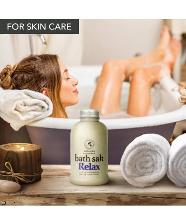 Relaxing Bathing Salt 600g - Sea Salt with Lavender & Sage Oil for Sleep Stress Relief and Aromatherapy - Best Body Care & Wellness Solution - Buy Online on SooperMarket.com