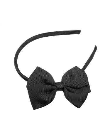VOCOSTE Bow Headband Fashion Cute Polyester Hairband for Teenager Black 5.9x4.4 Inch