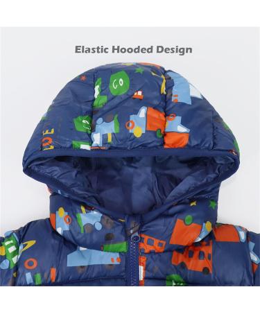 Baby Toddler Hooded Puffer Coat | Lightweight Windproof Jacket with Zippers and Pockets | Waterproof Winter Outfit (18-24 Months) - Buy Online on SooperMarket.com