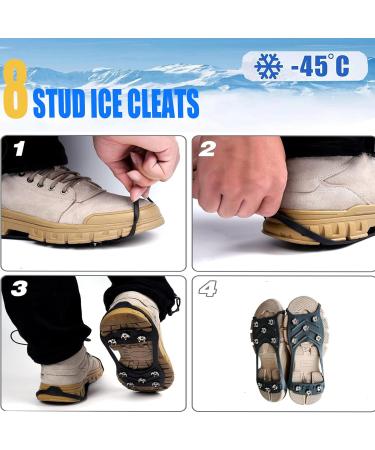 YQBFTC Shoe Spikes & Claws - 8 Teeth Ice Grips for Hiking & Snow - Anti-Slide Chains for Winter Sports - Replacement Spikes for Ultimate Traction - Buy Online on SooperMarket.com