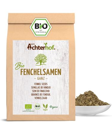 Fennel seeds completely organic 1000g |Fennel seeds in organic quality |Fennel tea |mild sweet taste |Ideal for preparing pasta dishes creeping & warming teas |from the Achterhof 1 kg (1 Pack)