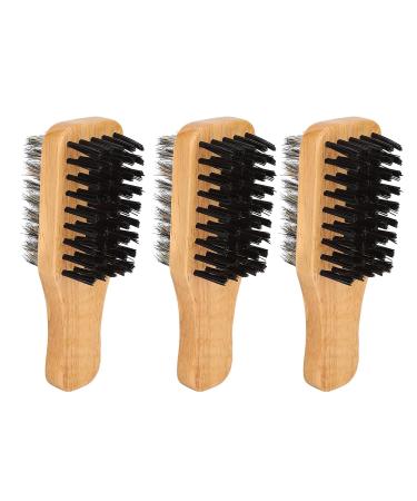 3-Part Wood Beard Brush | Double-Sided Soft & Hard Bristles for Grooming & Styling - Essential for Home & Salon - Buy Online on SooperMarket.com