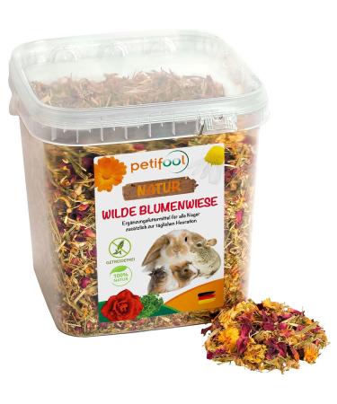 Petifool wild flower meadow 600g - supplementary food for rodents - for rabbits guinea pigs hamsters chinchilla & more - without artificial additives - 100% nature - species -appropriate feed single