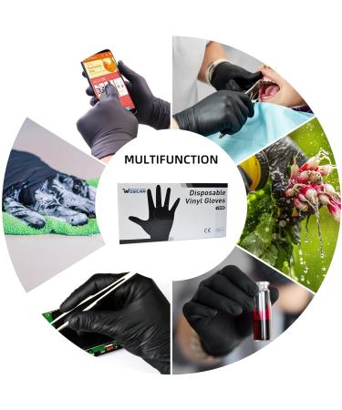 Black Vinyl Disposable Gloves Large 50 Pack - Latex Free, 3 Mil, Powder-Free Exam Gloves for Home Cleaning and Food Handling - 50pcs - Buy Online on SooperMarket.com