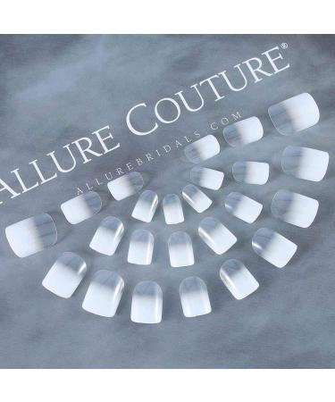 Brishow Coffin False Nails - White Short Gradient Acrylic Press on Nails for Women - 24pcs - Buy Online on SooperMarket.com