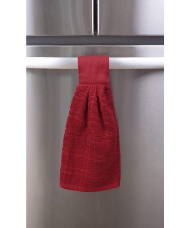 Kovot Set of 2 Cotton Hanging Tie Towels - Red | Hook & Loop Latch | Kitchen Towels - Buy Online on SooperMarket.com
