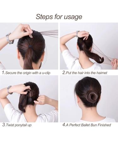 Sularpek Hair Nets 24PCS - Invisible Bun Nets 50cm - Elastic Edge Mesh Hair Nets for Women with 10PCS U Shaped Hair Pins - Light Brown - Buy Online on SooperMarket.com