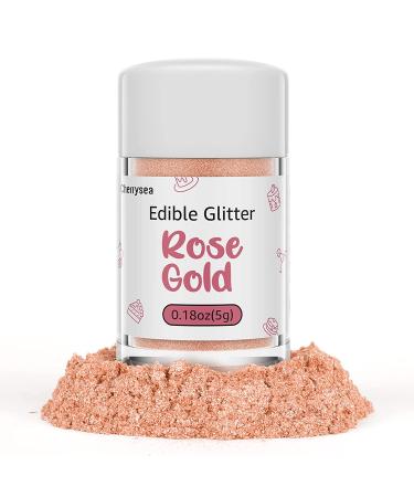 Edible Glitter Cake Glitter Drink Glitter Edible Dust  Edible Sparkles for Food Cupcakes Cookies Candy Sugar Pops Kosher Halal Certified Food Grade Coloring for Wines Cocktails Champagne Beverages - Rose Gold 1-Rose Gold - Buy Online on SooperMarket.com