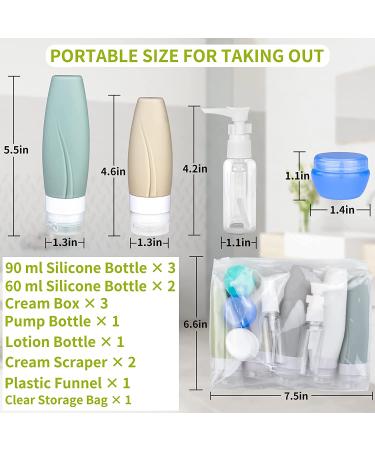13-Pack Silicone Travel Bottles Set | TSA-Approved Leak-Proof Toiletries for Shampoo, Conditioner, Lotion, Body Wash | Travel Size Bottles for Toiletries - Buy Online on SooperMarket.com