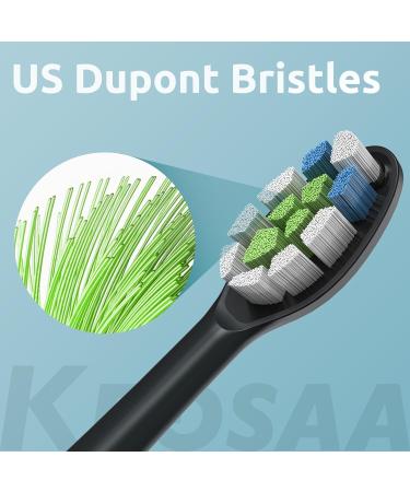 Keosaa Replacement Toothbrush Heads Compatible with Philips Sonicare Electric Toothbrush - Pack of 6 - Black - Buy Online on SooperMarket.com