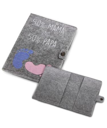 Cozy Raccoon Mutterpass Cover - Felt 50% Mom & Dad | Made in Germany | Personal Gift for Pregnant Moms | Indoor Pockets for Insurance & Ultrasound Images - Buy Online on SooperMarket.com
