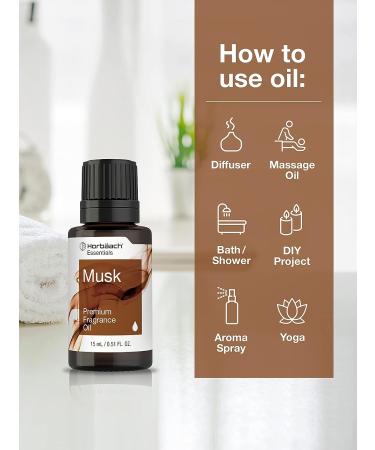 Horbaach Musk Fragrance Oil 0.51 fl oz - Premium Grade for Diffusers, Candles, Soap Making - DIY Projects & More - Buy Online on SooperMarket.com