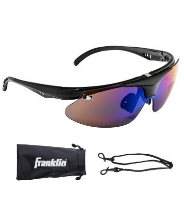 Franklin Sports Baseball + Softball Sunglasses - Men's + Women's Sports Sunglasses - Flip Up Shades + Non Flip Glasses Black Flip Up
