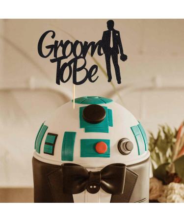 Arthsdite 1Pc Groom to Be Cake Topper Future Mr Engagement Wedding Bachelor Party Decoration Supplies - Black Glitter - Buy Online on SooperMarket.com