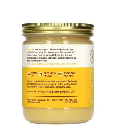 Banyan Botanicals Organic Grass-Fed Ghee 13.4 oz - Non-GMO Gluten-Free Cooking & Baking Oil Alternative - Buy Online on SooperMarket.com