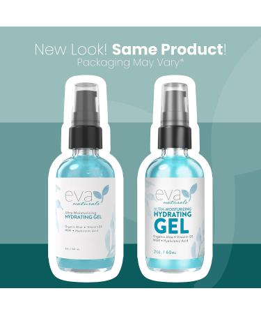 Eva Naturals Ultra Moisturizing Hydrating Gel - 2 oz. XL Bottle with Hyaluronic Acid, Aloe Vera, and Plant Stem Cells for All Skin Types - Buy Online on SooperMarket.com