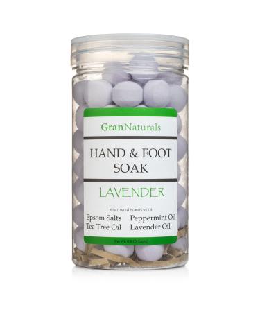 GranNaturals Mini Bath Bombs for Hand and Foot Soak - Lavender - Manicure & Pedicure Epsom Salts Fizz Balls for Softening Skin  Cuticles & Calluses - Tea Tree  Lavender  Peppermint Essential Oils
