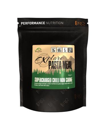 Torq Explore Vegan Pasta Meal - Chilli Non Carne - Healthy Dehydrated Expedition Food - 25g Protein - 100g Carbohydrate - 500cal