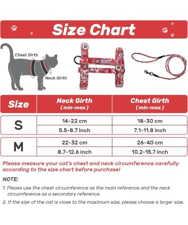 Petom Flower Pattern Cat Dishes & Adjustable Leash Set for Small to Medium Cats (S Red) - Perfect Cat Accessories for International Shipping - Buy Online on SooperMarket.com