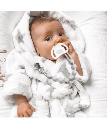 Kowlone Dummy Clips Boys Girls Silicone Soother Pacifier Chain Flexible Binky Holder Set with Texture for Teething Baby Unisex Newborn Dummies 1-Piece Design(Pastel Blue Glacier Grey) A: Pastel Blue Glacier Grey - Buy Online on SooperMarket.com