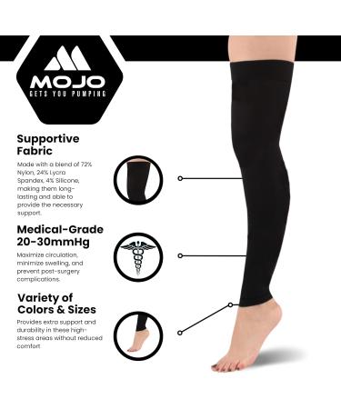 Mojo Compression Sports Thigh Sleeve for Hamstring & Quad Injuries Unisex Small Black | International Shipping Available - Buy Online on SooperMarket.com