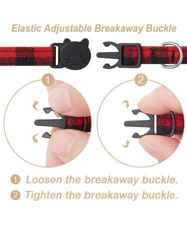 Extodry 6 Pack Plaid Cat Collars with Bells - Breakaway Kitten Collar | Adjustable 7-12in Cute Kitty Collar for Girl Boy Cats - Buy Online on SooperMarket.com