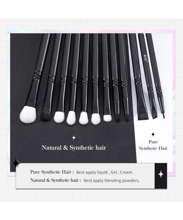 Jessup 12pcs Black Eye Makeup Brushes Set - Professional Eyeshadow Brush Set with Natural Synthetic Hair for Eyebrow, Eyelash, Eyeliner - T322 F-T322 - Buy Online on SooperMarket.com
