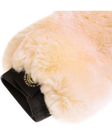 Merauno Horse Sheepskin Grooming Mitt Lambskin Cleaning Glove (Natural) - Buy Online on SooperMarket.com