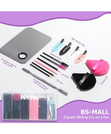 BS-MALL Disposable Makeup Tools Set: Mascara Lip & Eyeliner Brushes Hair Clips & Powder Puffs - International Shipping Available - Buy Online on SooperMarket.com