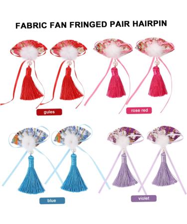 minkissy 3 Pairs Scalloped Tassel Hair Clip Toddler Hairpin Japanese-style Fabric Purple - Buy Online on SooperMarket.com
