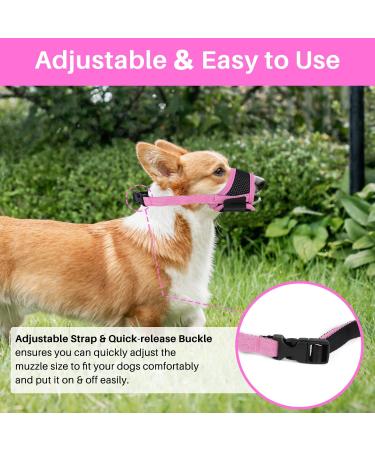 Singwow Adjustable Dog Muzzle | Prevent Biting, Barking, Chewing | Air Mesh Breathable | Small Medium Large Dogs (S) - Buy Online on SooperMarket.com