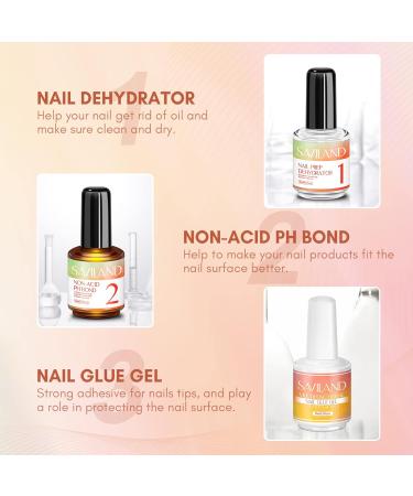 SAVILAND Nail Dehydrator & Primer | 6-in-1 Super Strong Nail Glue | 15ml Gel Prep for Gel Polish & Press Ons - Achieve Perfect DIY Nail Art - Buy Online on SooperMarket.com