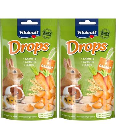 Vitakraft Drops with carrot rodent food to pamper no added sugar (1x 75g) (pack of 2) 75 g (pack of 2) carrot
