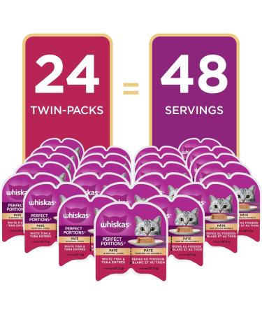 Whiskas Perfect Portions Adult Wet Cat Food Pat - Whitefish and Tuna - 75g (24 Pack) Pat Whitefish & Tuna 75 g (Pack of 24) - Buy Online on SooperMarket.com