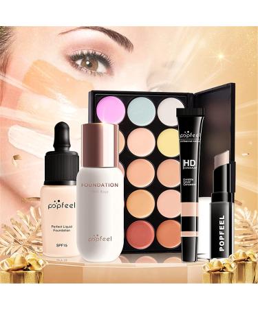 Pure Vie Holiday Gift Makeup Set - All-in-One Cosmetic Starter Bundle with Eyeshadow Palette, Lipstick, Concealer, Blush, Mascara, Foundation, and Face Powder - Complete Makeup Kit for Women (kit014) - Buy Online on SooperMarket.com